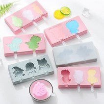 실리콘 수제 아이스크림 틀 몰드 3구 6종, 단품