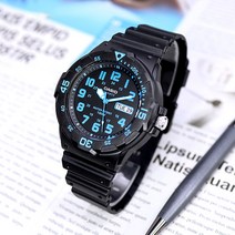 카시오 100미터 방수 회전베젤 다이버룩 남성 스포츠 시계 200 블루B
