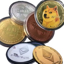 프리미엄 가상화폐 비트코인 이더리움 도지코인 동전 기념주화 bitcoin ethereum, 이더리움 실버