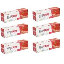 롯데이라이프 지퍼백 중 22 x 27cm, 중(M), 30매, 6개