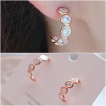 코코날다 은침 동글 큐빅볼 볼드 링 귀걸이 실버침 이어링