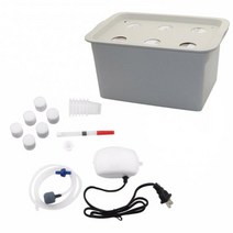 식물재배기 수경재배기 부품 실내 바질 상추 고추 야채재배 6 홀 수경 시스템 흙이 없는, 공기 펌프가 있는 회색