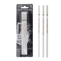 숯연필 3pcs White Sketch Charcoal Pencils For Sketching Painting Drawing Standard Highlight Carbon Pens