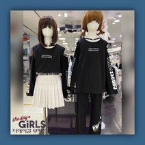 [더데이걸] 봄가을 *이월세일* 오프숄더 느낌 롤린 탈착 초커 긴팔티 @여아주니어 @방송댄스 TGLA2192U_2001아울렛 부평점