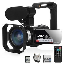 캠코더 komery 2020 4k youtube 스트리밍용 필 라이트 vlogging, Z11 키트, 128G SD 카드