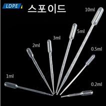 일회용 스포이드 플라스틱스포이드 낱개1단위, 1ml길이140mm