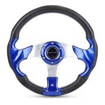 레이실휠 컨트롤러 CNSPEED 유니버설 320mm 13 인치 레이싱 스타일 스포츠 스티어링 휠 야마하 골프 카트 E, 한개옵션1, 02 Black-Blue