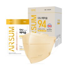 다나마스크 KF94 에어숨 컬러마스크 대형 100매, 50개입, 2개, 연한 갈색
