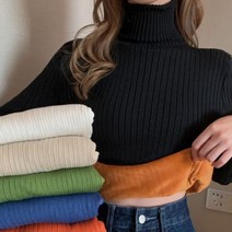 골지 티 반팔티 스판 터틀넥 면스판 여성 반팔 니트