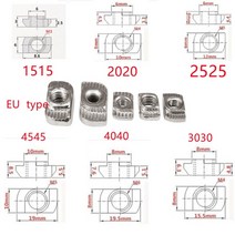 T너트 해머 드롭 슬라이딩 고정 알루미늄 압출, 20-m5 100pcs