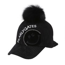 파리게이츠 여성 폼폼 코듀로이 볼캡 521B4CP677 화이트 1개, 블랙