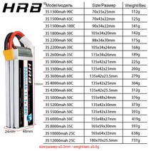 rc보트 수륙양용보트 수중드론 HRB XT60 플매트 카펫 러그용 리포 배터리 RC 자동차 무인 수상정 1300 mAh 1500 2200 4000 5000 6000 11.1V, [05] 3S 2200mah 50C XT60