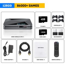 오락기 레트로 옛날오락기 가정용 오락실 게임기 슈퍼 콘솔 X2 PRO 게임 100K 70 에뮬레이터와 호환 4K UHD 24G 50 GWifiBT 지원, X2PRO1287064+미국