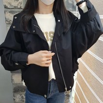 상상그이상 여성용 후드 미니 야상점퍼 고급소재 퍼프소매 밑단스트링 디테일이 좋은 루즈핏 간절기 숏야상 후드자켓 3컬러 오버핏 잠바