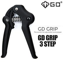 GD GRIP 3단 8kg~24kg 악력기 강약조절 3단계조절, 블랙