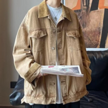 다잇템 남자 박시핏 진 워싱 박스핏 믹스 골덴 자켓