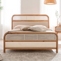 위브 라탄 원목 침대 (SS Q), 슈퍼싱글 B타입(베이직), 9존 매트리스 (SS), 협탁 선택안함