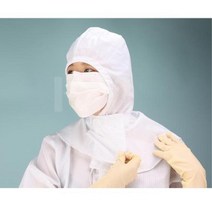 푸카 후드형 방진모 위생모 방역용품 제전복 위생복, 1개, 화이트3XL