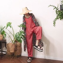 앞머리 잔꽃 레트로 서머 점프슈트n727