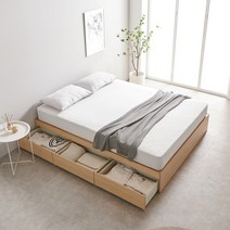 브라이트 3단 서랍 수납형 침대 멀티싱글 MS, 3단 서랍형 침대 퀸, 메모텍스 폼 양면 매트리스 15cm