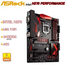 A 1151 마더보드 ASRock호환 H270 성능 4 DDR4 64GB M.2 PCI-E 3.0 7 세대 6 코어 i7 i5 i3 CPU용