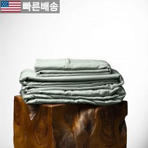 [Olive + Crate 정품] 유칼립투스 쿨링 베개 커버 및 시트 세트 트윈 XL 사이즈 | 오스트리아 100% 인증 텐셀 섬유 실크 리넨 대나무와 면보다 우수함 딥 포켓 침구, Twin XL