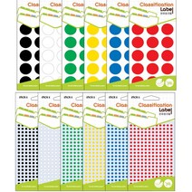 (예현) 칼라 원형 스티커 라벨 15개(1갑) 분류용 원형 견출지, 3005A 혼합