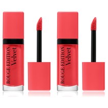 Bourjois 부르조아 Rouge Edition 루즈 에디션 벨벳 리퀴드 매트 립 04 Peach Club 피치 클럽 7.7ml 2개