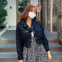 떳다그녀 메튼 크롭 야상 자켓