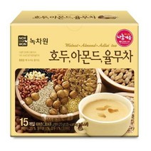 녹차원 [녹차원]호두아몬드율무차 15스틱(든든하게) 명절 부모님 선물 다이어트 탕비실 회사 체중조절 손님접대, 4개