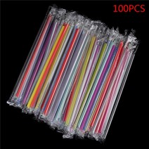 파티 용품 100pcs 저렴한 지우기 개별적으로 감싸 인 마시는 PP 빨대 차 음료 스무디 점보 두꺼운 휴일 파, 하나, 03 MU