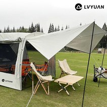 차박 텐트 차박 도킹 쉘터+연장타프 캠핑용 자동차 트렁크 그늘막 텐트 대형 녹원LVYUAN, 화이트 (485*240*195cm)