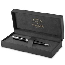 파커 PARKER 소네트 볼펜 매트 블랙 래커 & 골드 트림 미디엄 포인트 블랙 잉크 (1931519), Black Lacquer with Chrome Trim