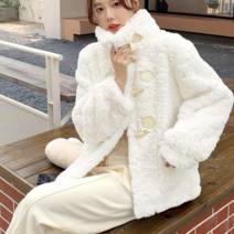 소프트 부드러운 퍼 숏 코트 겨울 여성 털 자켓 아우터