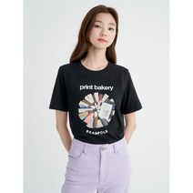 [빈폴레이디스] [print bakery] 블랙 그래픽 코튼 티셔츠 (BF2742U115)