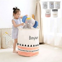 선호리빙 인형 장난감 소품 빨래 정리 Fabric 바구니, 봉주르