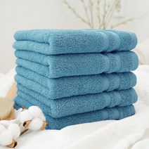 쉬라즈 더블보더 40수 170g 호텔수건, 5장, 코랄블루