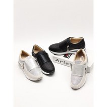 코지 반짝이 에어 키높이 통굽 지퍼 슬립온 운동화