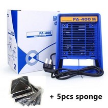 국소배기장치 220v110v fa-400 솔더 철 연기 흡수기 esd 연기 추출기 흡연 도구 5pc 무료 활성탄 필터 스폰지 포함, fa400 5pcs 스폰지, 110v