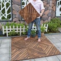 diy 탄화 부식방지 목재 야외 대청마루 평상마루 원목, 60x60 가로 무늬