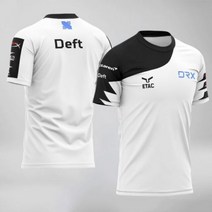 [해외] LOL 전자 스포츠 CK DRX 플레이어 저지 유니폼 팀 티셔츠 정 ID 팬 게임 T 셔츠 남성 여성 정 이름 티 셔츠, Deft 2 S