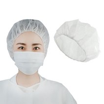 스카이 일회용 위생모 라운드캡 위생모자 고급형 24g 100매, 고급형 헤어캡 벌크형 100매