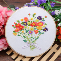 프랑스자수 DIY 패키지, 23 백화만발 20cm, 1개
