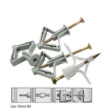 스크류앙카 10pcs m4 나사 커튼 석고 보드와 플라스틱 토글 앵커 벽 파이프 플러그 항공기 볼트, 02 Butterfly type 10pcs