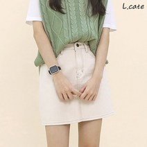 엘케이트 여자 데님 미니 스커트 LARP030 H라인 베이직 청치마