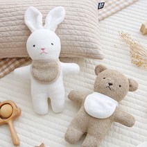 헬로미니미 애착인형 토끼 오가닉 아기 수면 귀여운 국민봉제 유기농 인형, 곰(16*20)