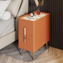 USB 스마트 침대 협탁 좁은 슬림 미니 침대옆 콘센트 인테리어 사이드 테이블 거실, 오렌지