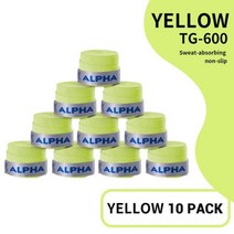 알파 테니스 교체 그립 Padel 패들 테이프 Sweatband Anti-Slip 배드민턴 라켓 낚시대 Overgrip Original, Yellow 10 Pack