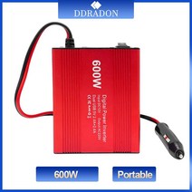 600w 자동차 전원 인버터 12v 220v 및 ac 110v 자동 변환기 변압기 전원 변환기 수정 사인파 범용 소켓, 12v-220v 레드