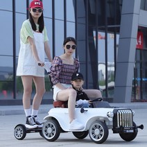 전동 유모차 어린이 원격제어 4륜 아이 전동차, 사륜 화이트 뮤직 블루투스.리모콘 . 페달